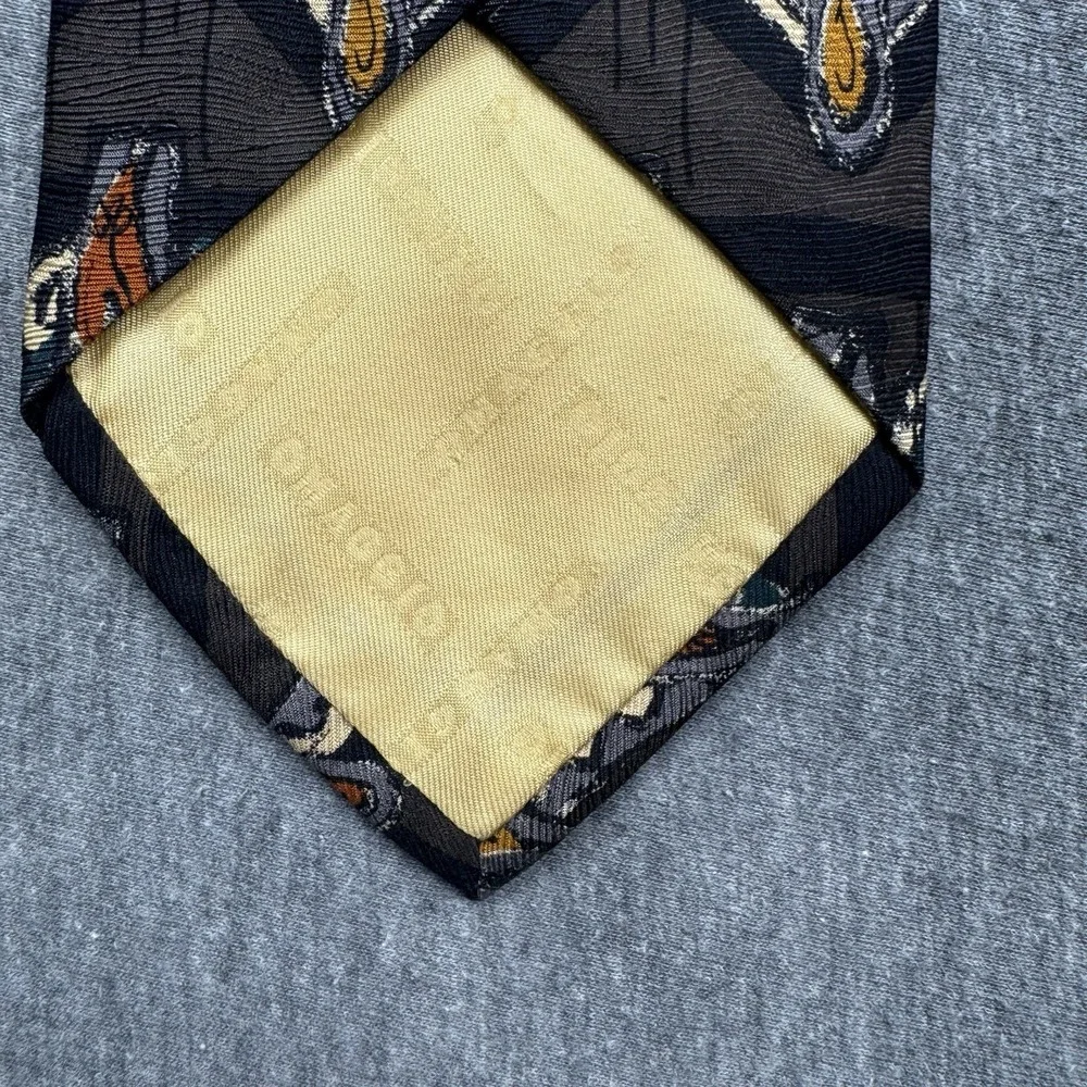 Robert Talbott Omaggio‎ Silk Tie Gray Multi Color Geometric Necktie Italy Drops